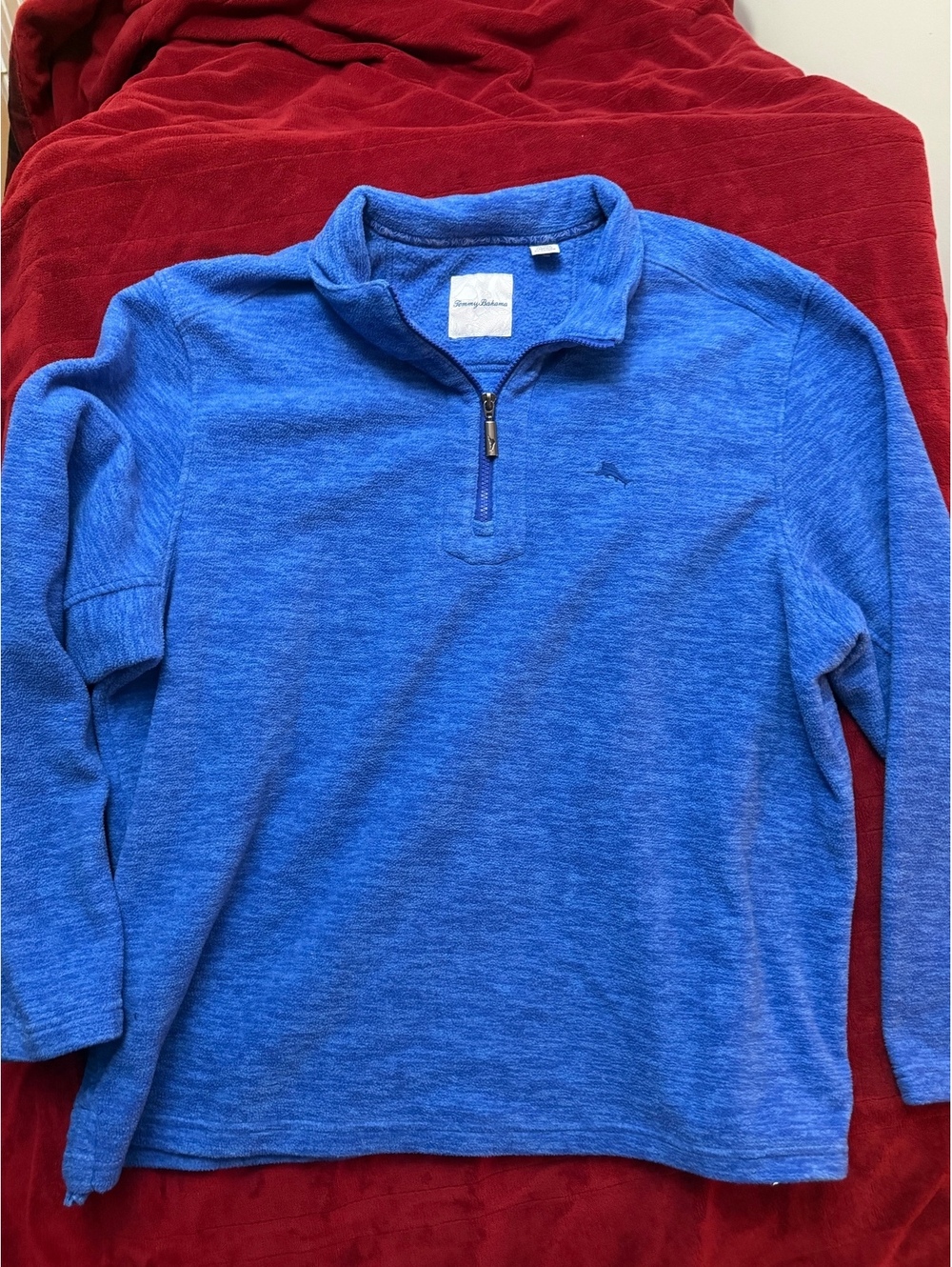 Tommy Bahama Blue 1/4 Zip Pullover Sweatshirt XL